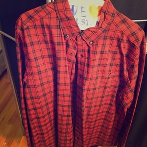 American eagle large red & black plaid button down